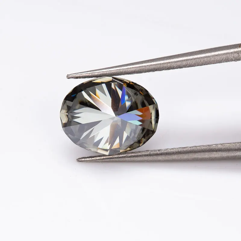 

5.5x8mm 2020hot sale Dark Gray oval cut in stock color moissanite supplier wholesale top quality for jewelry making free carvi