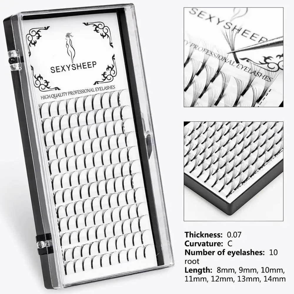 Искусственные ресницы для наращивания 120 шт. 10D норковые индивидуальные