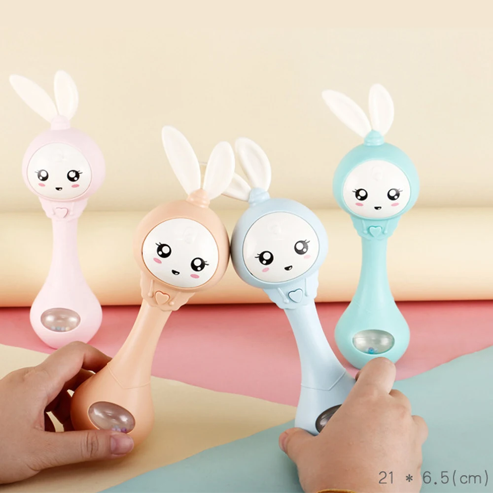 Детские игрушки Музыкальный светильник прорезыватель погремушка ритмичная