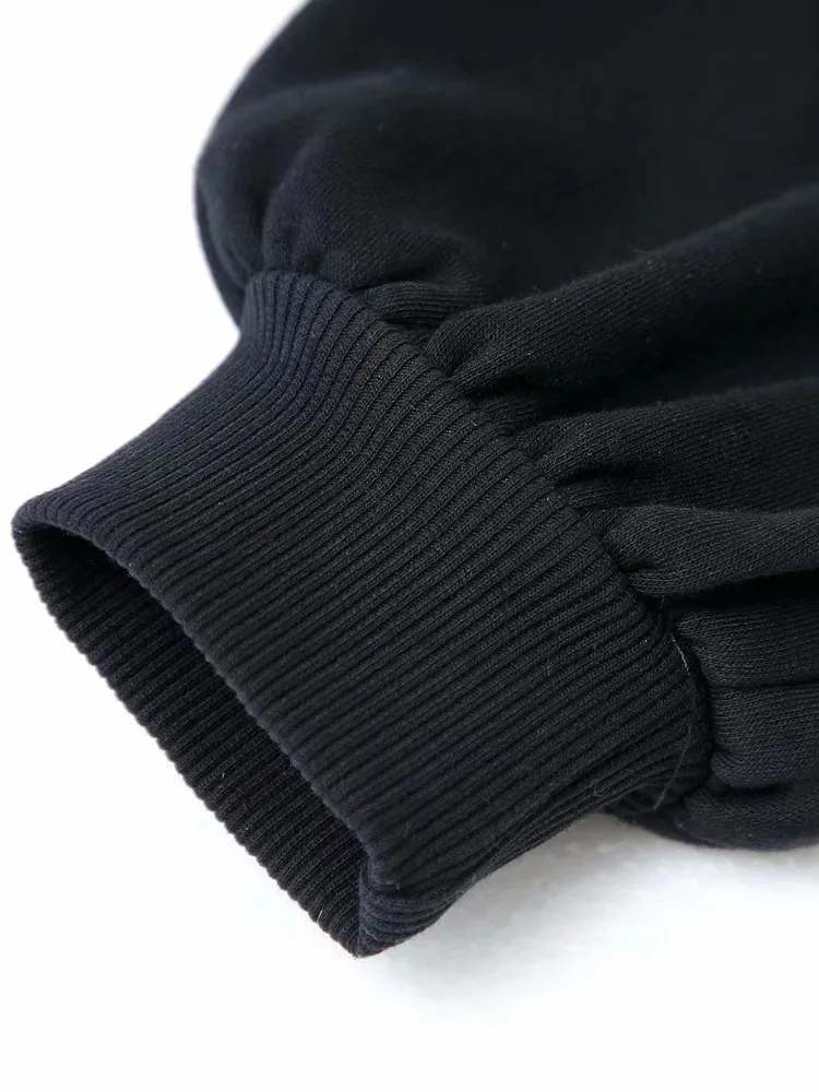 

White Women Elegant Ruffles Puff Sleeve Slim Knitted Pullovers Fashion Office Ladies Winter Knitwear O-Neck Long Sleeve Tops