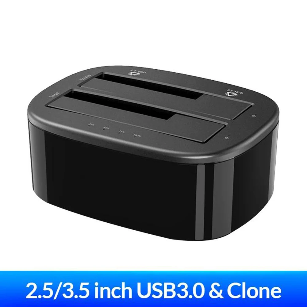 

Dual Bay HDD Docking Station With Offline Clone SATA To USB 3.0 External Hard Drive Docking Station For 3.5/2.5 HDD SSD Black