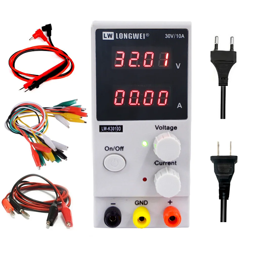 LW 3010D источник питания постоянного тока 30 в 10 А красный 4 значный дисплей мини