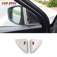 for nissan kicks 2017 2021 stainless steel lhd car interior a pillar speaker horn ring cover trim car styling accessories 2pcs