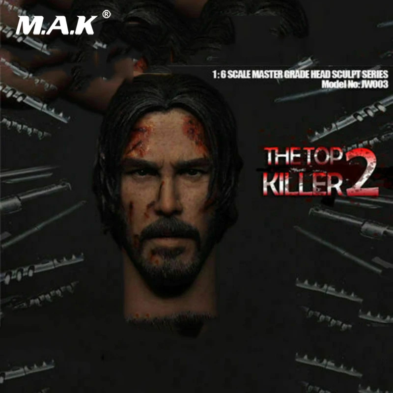 Коллекционная в наличии 1/6 убийца Джон фитиль голову лепить Keanu модель для детей