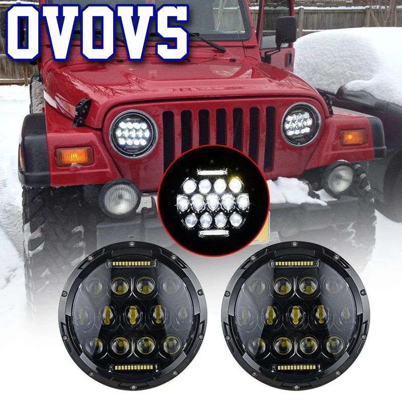 Привет/ближнего света 75 Вт 7 дюймов круглый светодиодные лампы для авто off road фары