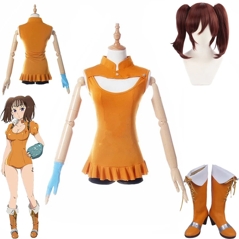 The Seven Deadly Sins Imashime no Fukkatsu Diane Serpent's Sin of Envy Women Top Shorts Set Cosplay Halloween party Costume