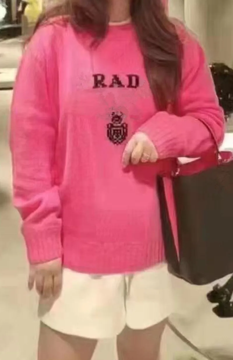 

Осенне-зимний теплый Женский вязаный свитер с круглым вырезом, высококачественный брендовый Повседневный женский свитер с длинными рукава...