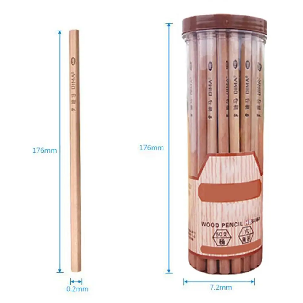 

50pcs HB Pencils Environment-friendly Non-toxic Graphite Pencils Students Stationery Supplies