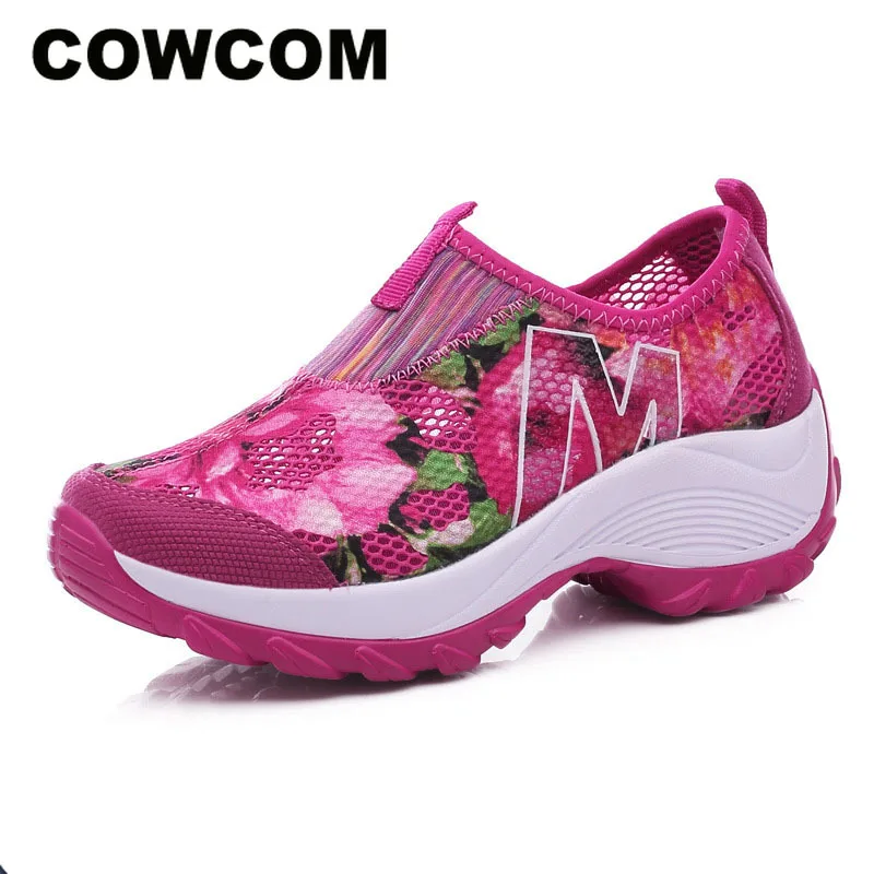 COWCOM/Летняя женская уличная Повседневная обувь Тканевая дышащая Спортивная