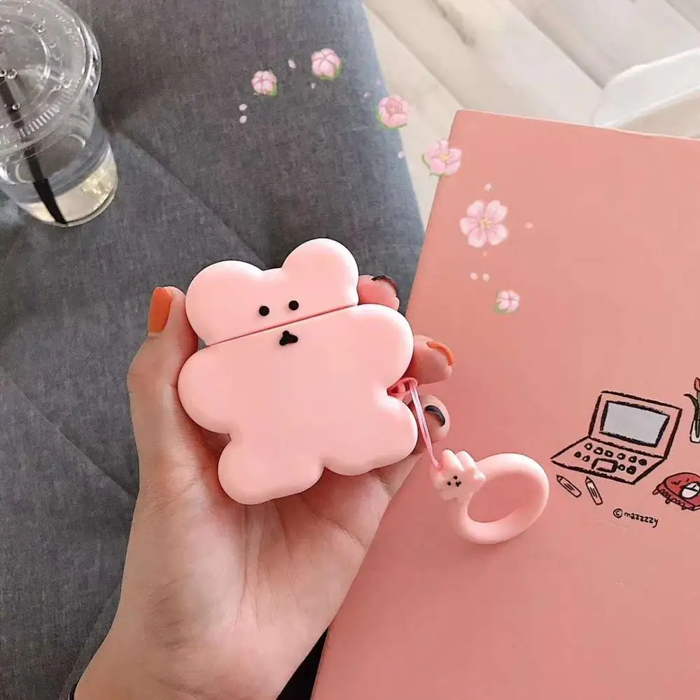 Для Apple AirPods защитный чехол 3D милый мультяшный корейский стиль цветной медведь