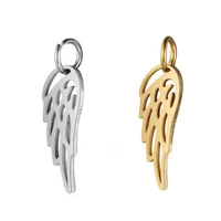 wholesale 10pcslot stainless steel hollow wings little charms pendants connectors for diy jewelry making findings