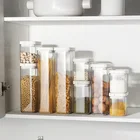 1600 мл Кухня японский Еда герметичный ящик для хранения банок Пластик прозрачный Лапша бутылки штабелируемые зерна квадратный бак для хранения
