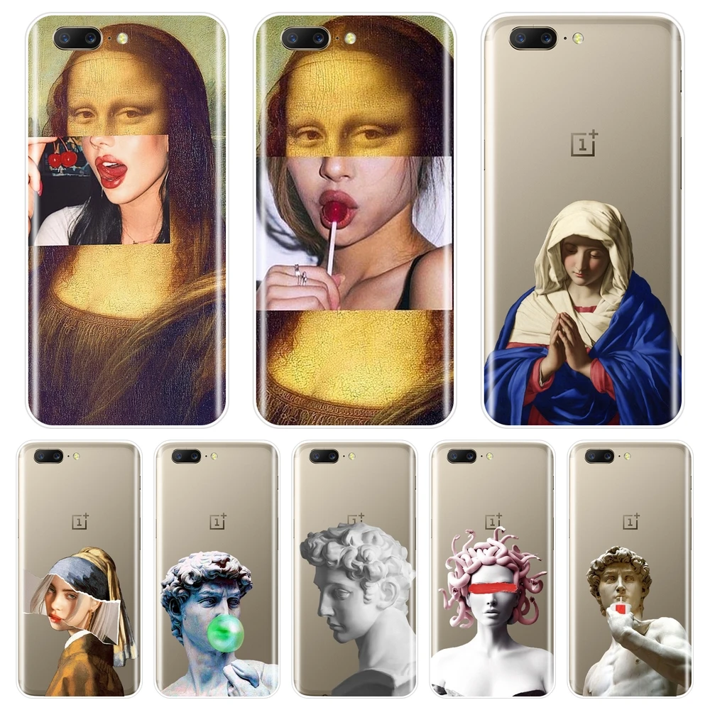 Задняя крышка для OnePlus 6 6T 5T 3 3T Забавный арт Медуза Давид статуя Мягкий
