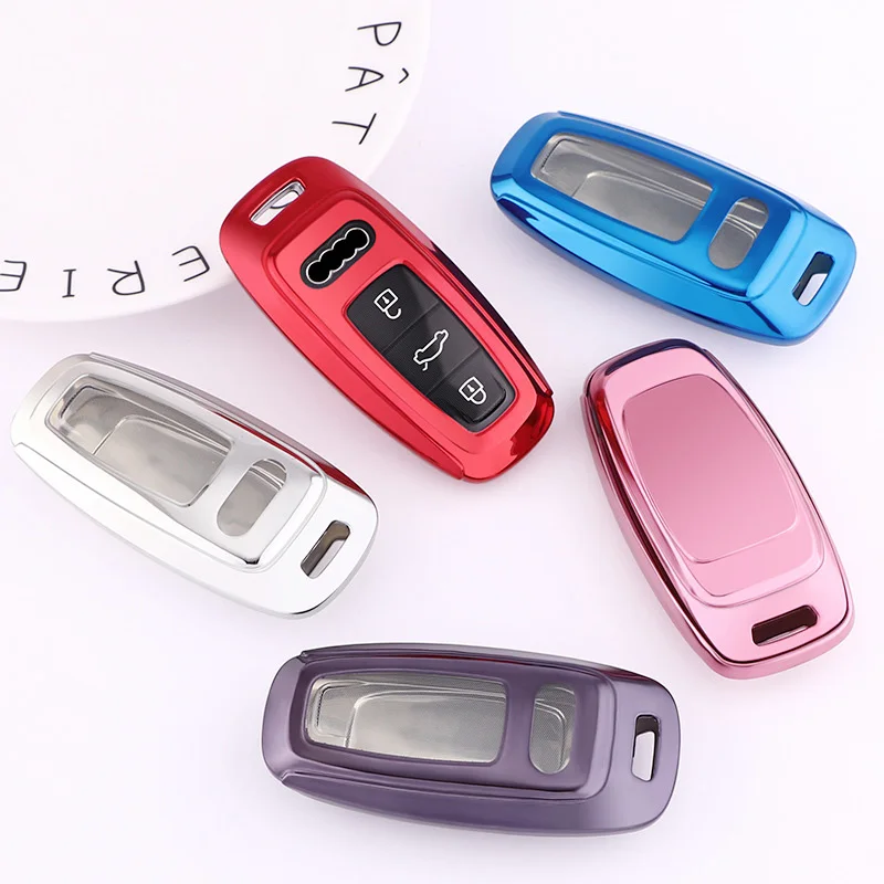 

Colorful Car Key Case Key Shell Key Bag for Audi A6/A7/A8/e-tron/Q7/Q8/S6/S7/S8/RS,Car Key Protective Sleeve,TPU All Inclusive