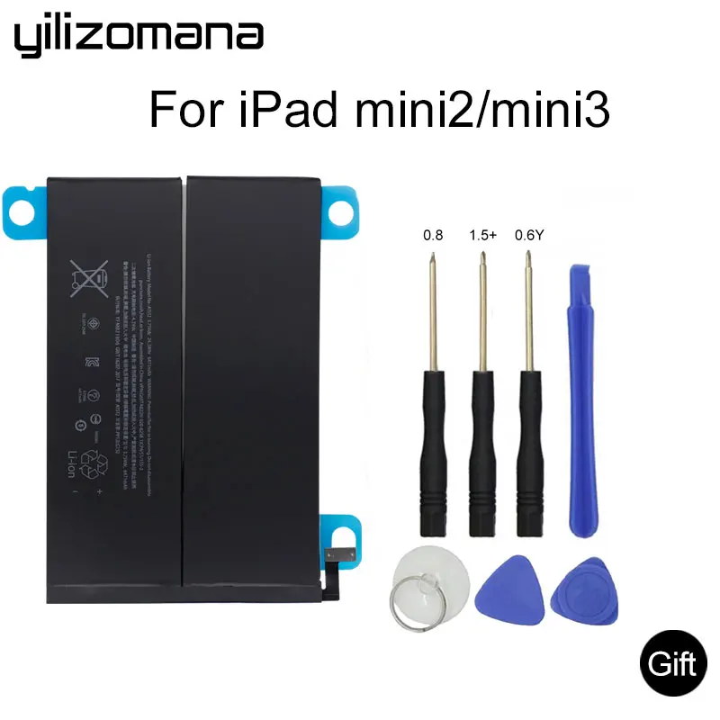 YILIZOMANA аккумулятор для планшета для Apple iPad mini 2 3 6471 мАч сменный аккумулятор A1512 A1489 A1490 A1491 A1599+ Инструменты