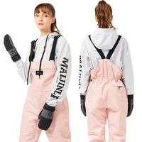 new mens and womens single and double board strap ski pants winter outdoors waterproof wind leg shaping one piece snow pants