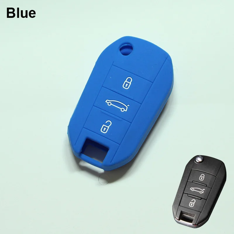 Складной силиконовый чехол для автомобильного ключа с 3 кнопками Peugeot 207 301 307 308 308S