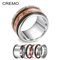 cremo black titanium stainless steel rings for women pave 316l vintage hallowmas ring band interchangeable innter ring band