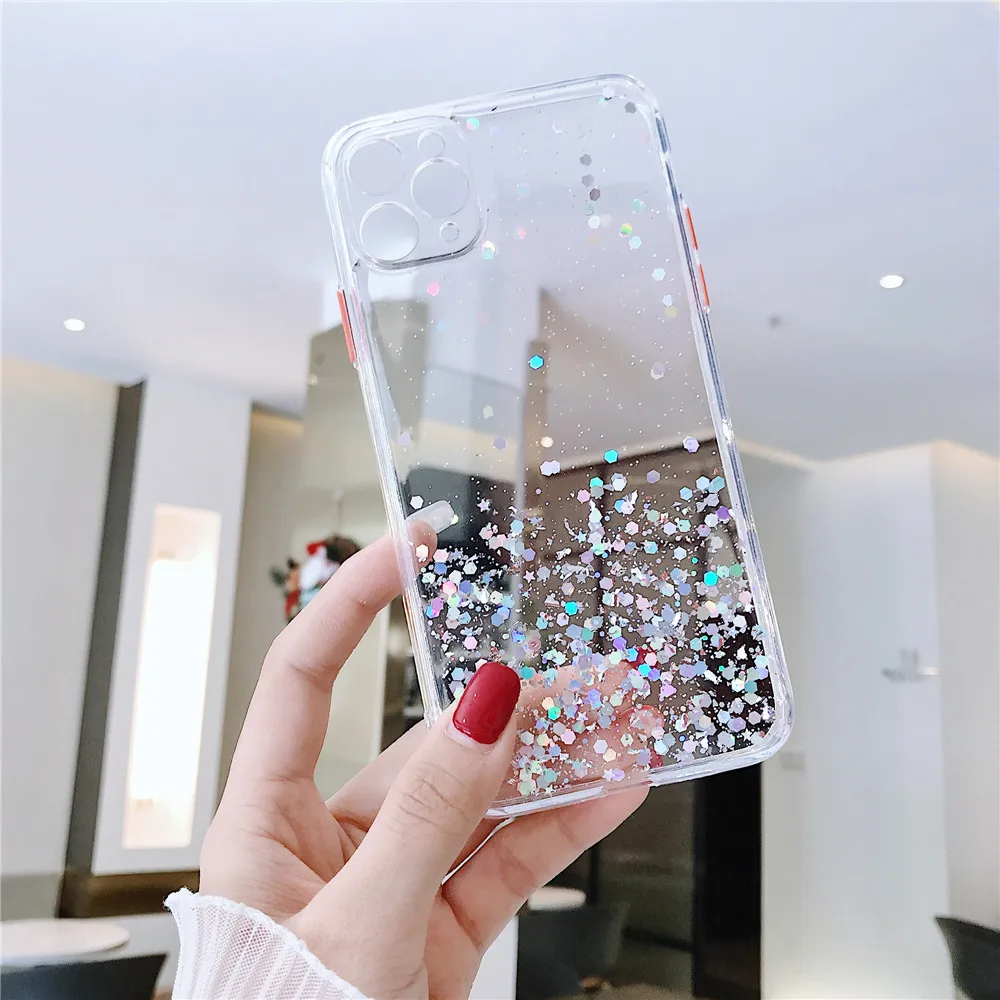 

Candy Color Glitter Phone Case for iPhone 11 Pro Max X XR XS 8 7 Plus Gradient Camera Protection Cute Mobile Cover Shockproof