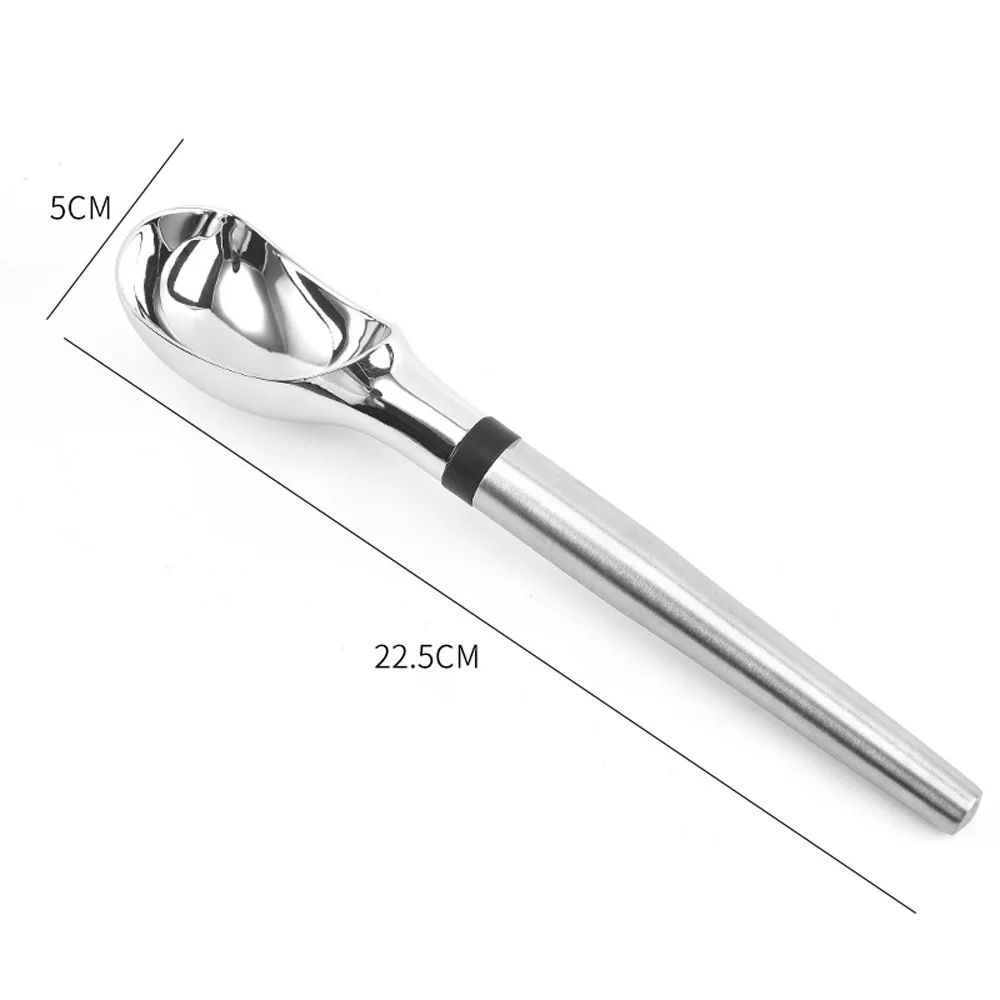 

1 Pcs Silver Stainless Steel Ice Cream Scoop Ice Ball Spoon for Dessert Watermelon Dough Meatball Spoon Kitchen Tool