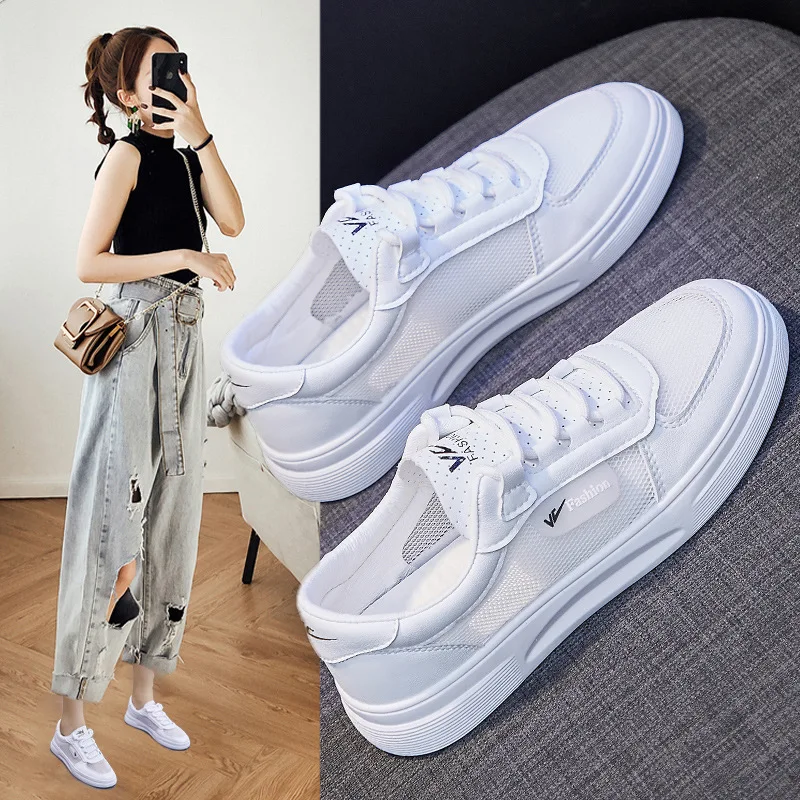 Students in the summer of 2021 the new breathable white shoe surface of Venus ins tidal flat running leisure female A306 sand