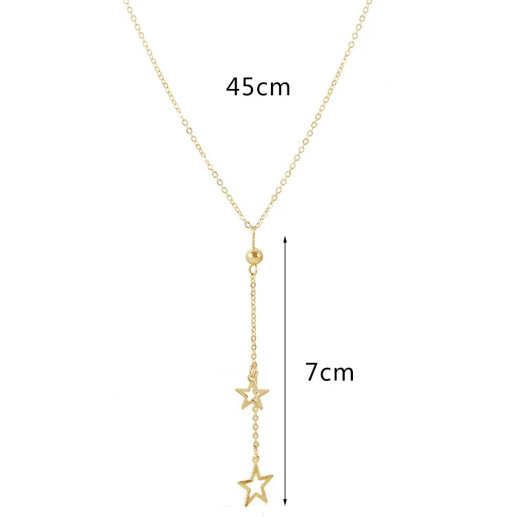 

New 2021 Star Necklace Women Choker Kolye Gold Color Long Necklaces Boho Pendants Collier Femme Chain Collar Collares De Moda