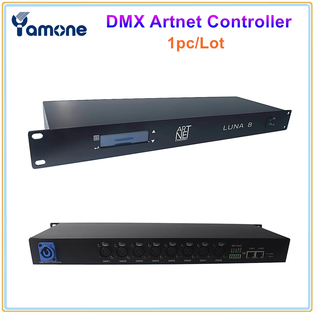 

1pc/Lot Both Way Stage Light DMX512 To ArtNet Network DMX Converter 4096 Channels 8 Port With SPI Out Controller For LED Strip