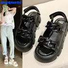 2021 женские летние сандалии на танкетке в стиле ретро с римскими цепочками; Zapatos De Mujer Plataforma Sadalias Femininas