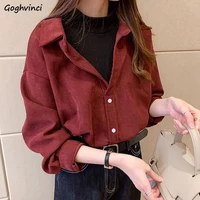 shirts women fake two pieces vintage fashion retro street wear patchwork long sleeve loose office ladies all match simple chic