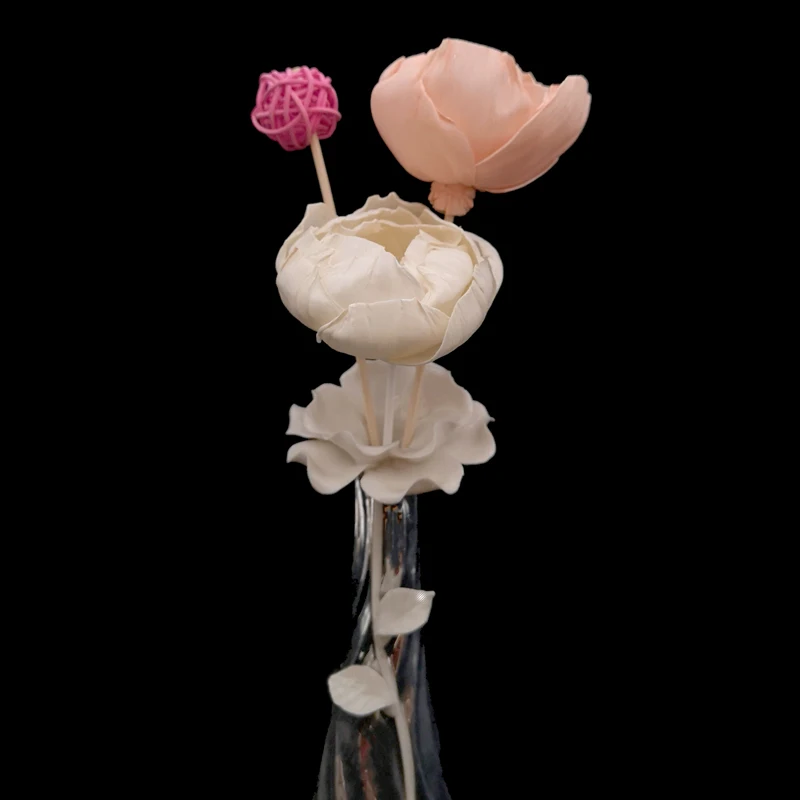 36 шт. 3 2 &quotSola деревянный цветок с 6 5&quot черным волокном из ротанга палочки