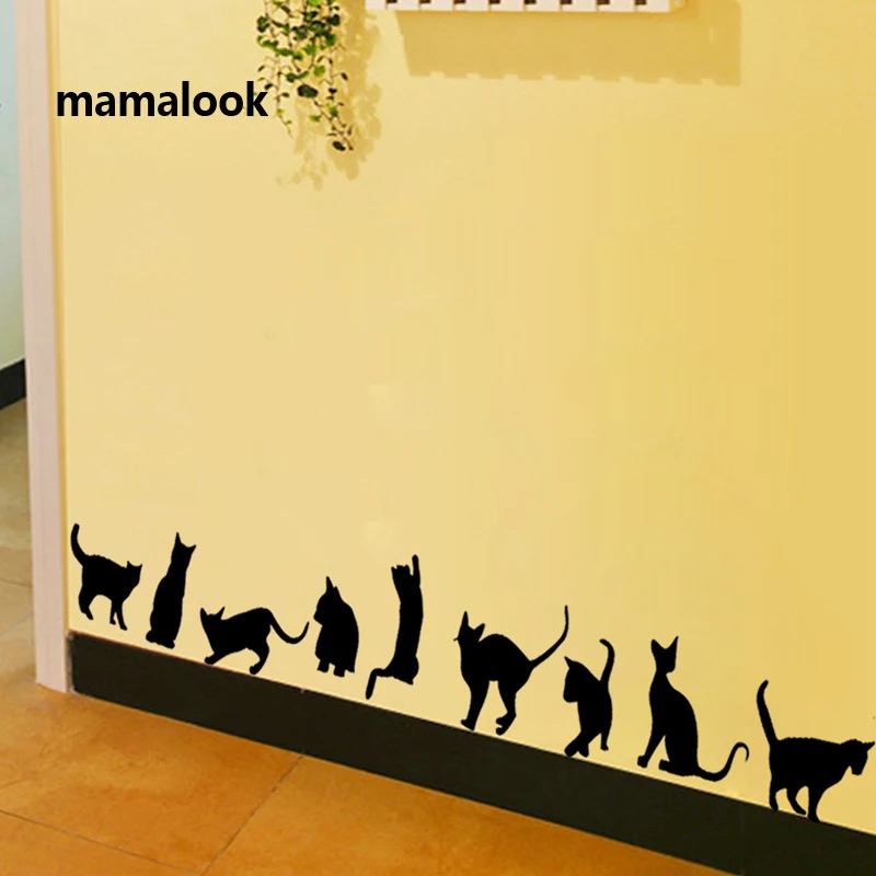 

DIY Funny Cat Wall Stickers Home Decor Bedroom Living Room Decorative Wall Murals