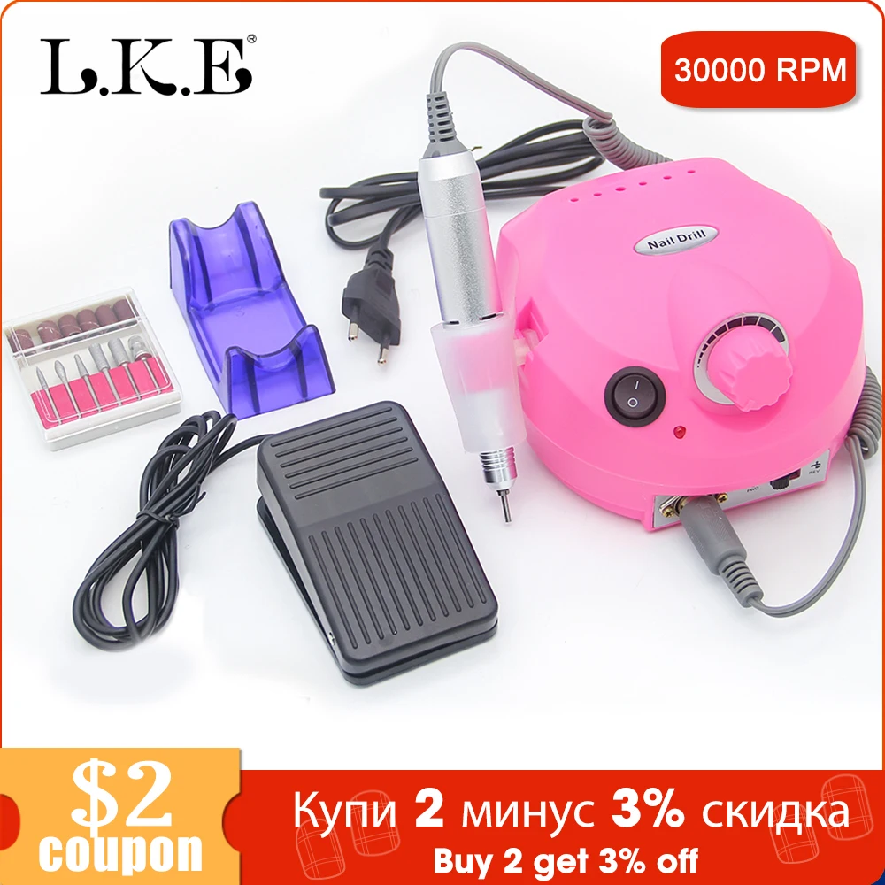 LKE 35000 об/мин Новые сильные 210 102L 65 Вт маникюрные дрели Машинка для педикюра