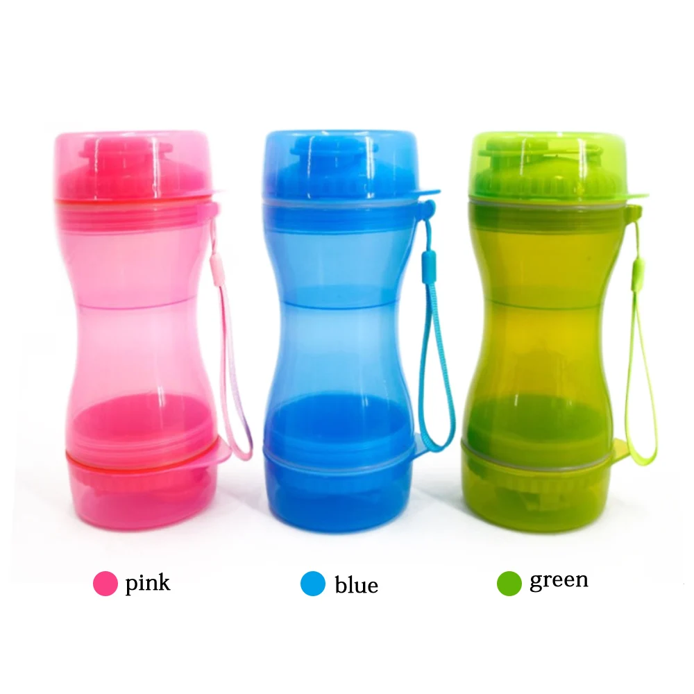 2 в 1 бутылка для воды домашних животных собак и кошек еды прогулок путешествий