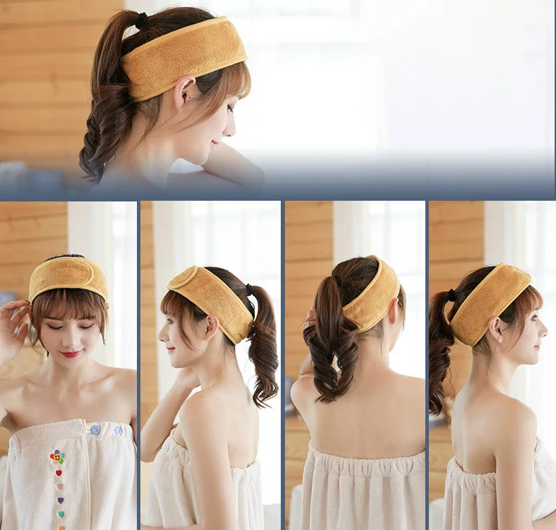 2019 Модные фиолетовые коралловый флис Hairbow крест повязка на голову для мытья лица