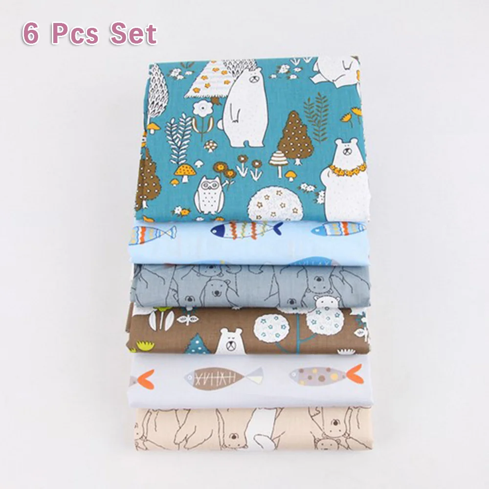

Cut Cotton fabric Charm 20cm*25cm Quilt Cotton 6pcs/set DIY Decor Handmade