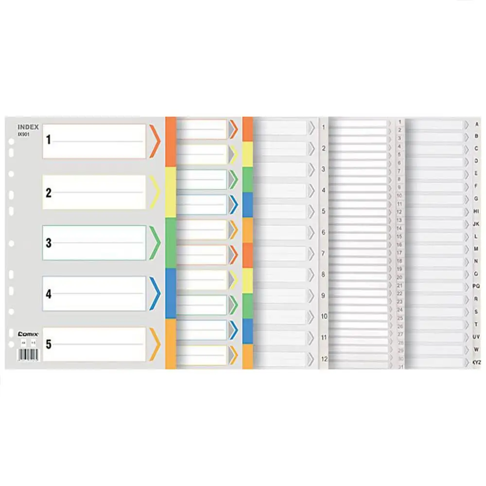 Index Sheets File Dividers Subject A4 Set Office Premium Punched Stationery | Канцтовары для офиса и дома