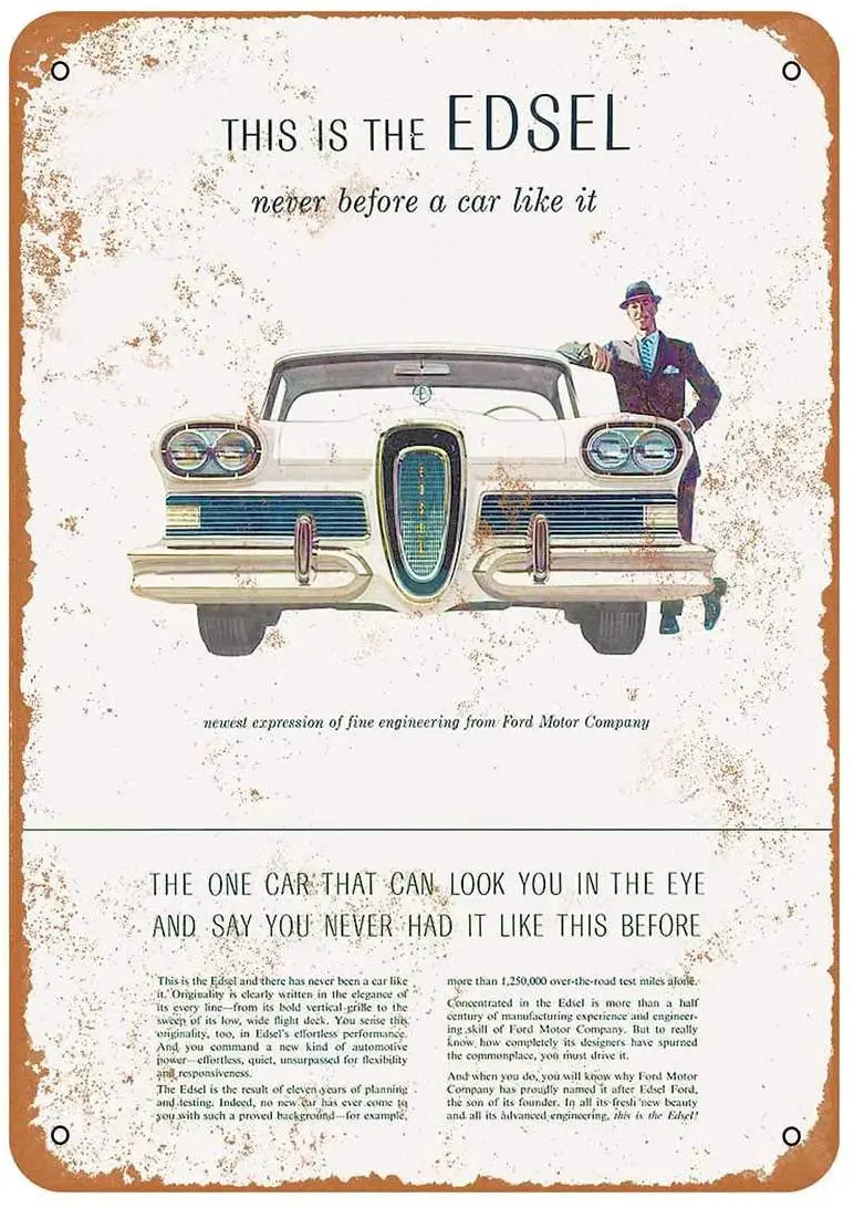 

Diuangfoong 1958 Edsel Vintage Look Metal Sign 12"×8"