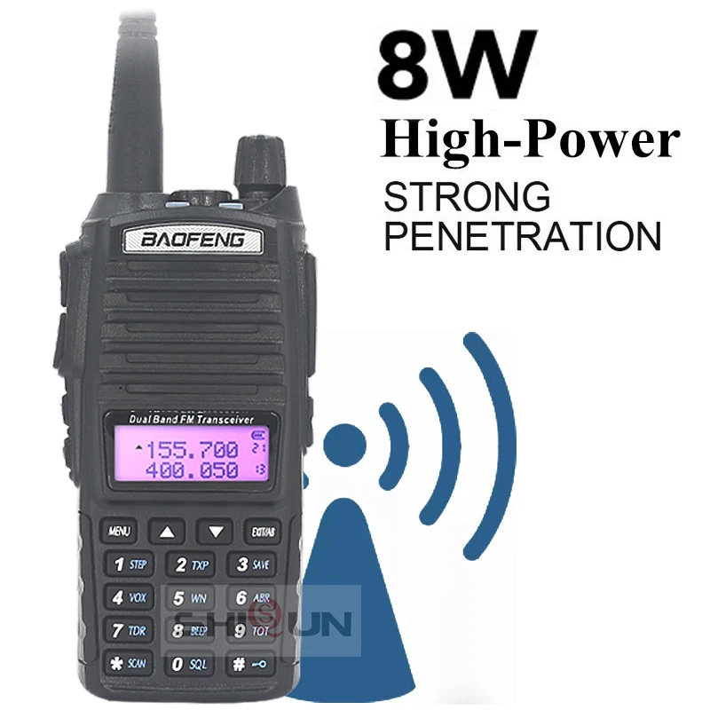 Enlarge 3800mAh UV-82 8W Baofeng UV 82 Walkie Talkie 10 KM Baofeng 8W Radio Dual PTT UV-XR UV-9R GT-3TP Ham Radio 10 KM UV-5R 8W images - 6