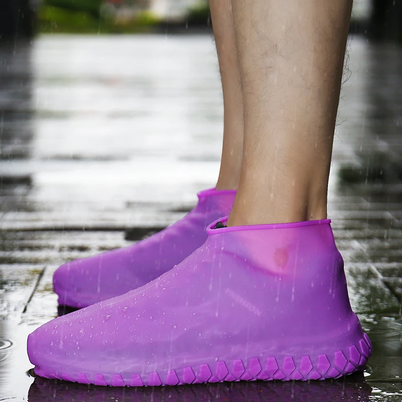 Резиновые сапоги комплект Non-Slip Для мужчин и женская Обувь чехлы из эластичной