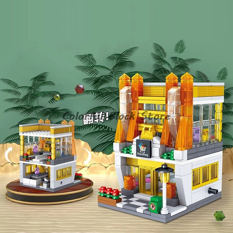 Строительные блоки MOC игрушки город электронный Модный магазин уличный вид