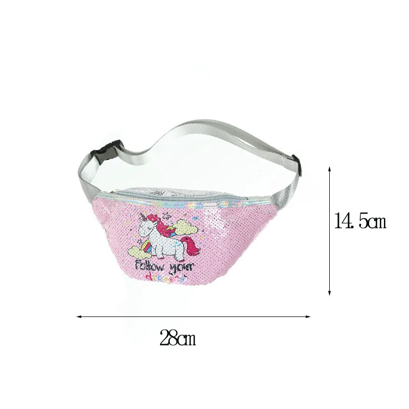 

women messenger bag Unicorn pocket purse student cartoon sequins sports shoulder bag mermaid lady fashion makeup bag waist bag