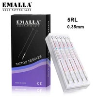 emalla 50pcs 0 35mm 5rl professional tattoo needles disposable assorted sterile 5 round liner tattoo needles for tattoo supplies