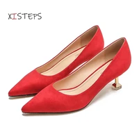 pointed toe shoes women pumps spring summer red pink black party wedding shoes office work wear elegant single shoes 2021