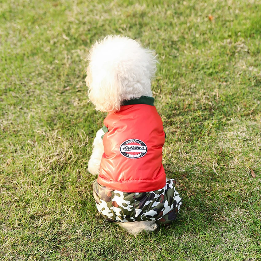 Зимняя одежда для домашних животных собак камуфляж собака щенок куртка питомца