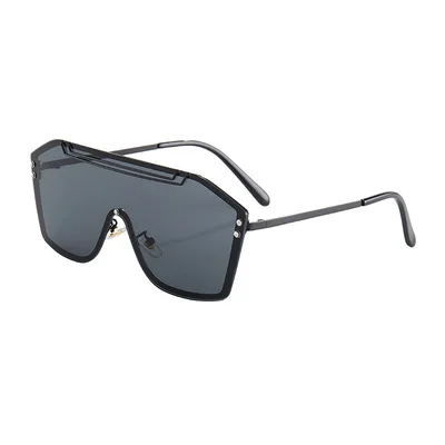 

Big Frame Sunglasses For Men And Women Conjoined Sunglasses Couples Personality Street Photography Europe And America 2021 New