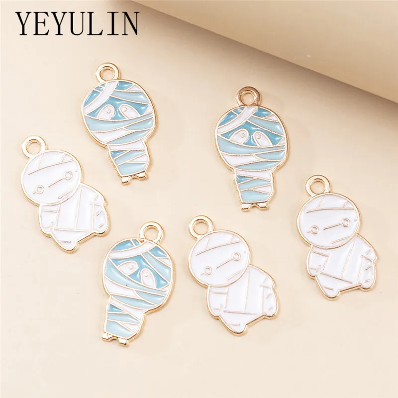 

10 шт./лот DIY Скелет Кость Хэллоуин эмалевые Подвески ожерелье для женщин мужчин Изготовление ювелирных изделий Аксессуары