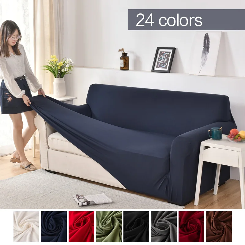 

solid color corner sofa covers for living room elastic spandex slipcovers couch cover stretch sofa towel L shape need buy 2piece
