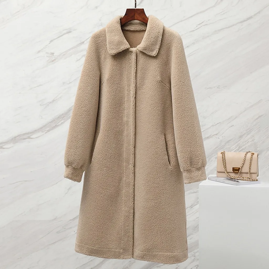 2019 Women Plus Size Autumn Winter Cassic Simple Wool Maxi Long Coat Female Robe Outerwear Manteau Femme#3 |