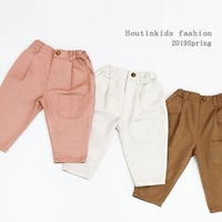 2020 fall hot style boys and girls neutral and comfortable solid color personality big crotch casual trousers