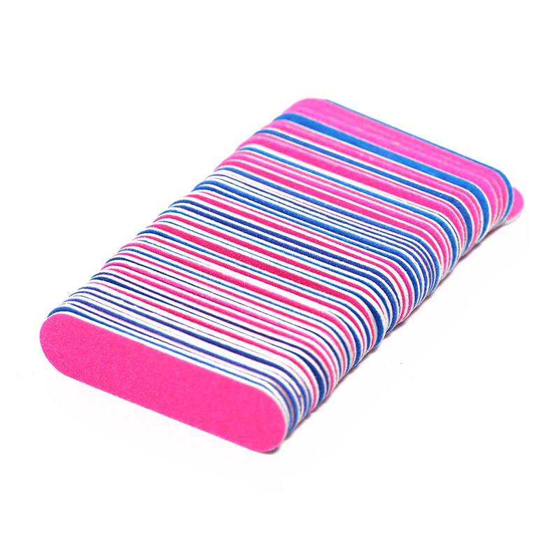 100 шт./лот двухсторонние мини пилки для ногтей шлифовальный блок одноразовые